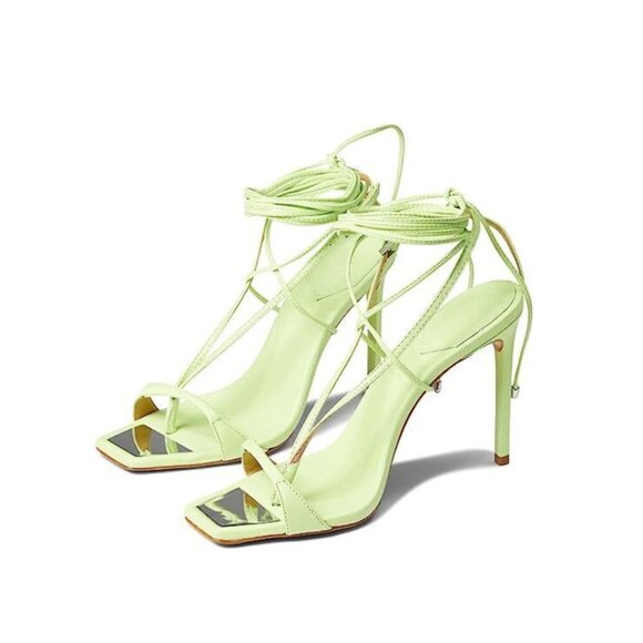 SCHUTZ Shoes - ✨ Schutz Vikki Leather Sandals Lace Up Stiletto Heel Fresh Green NEW